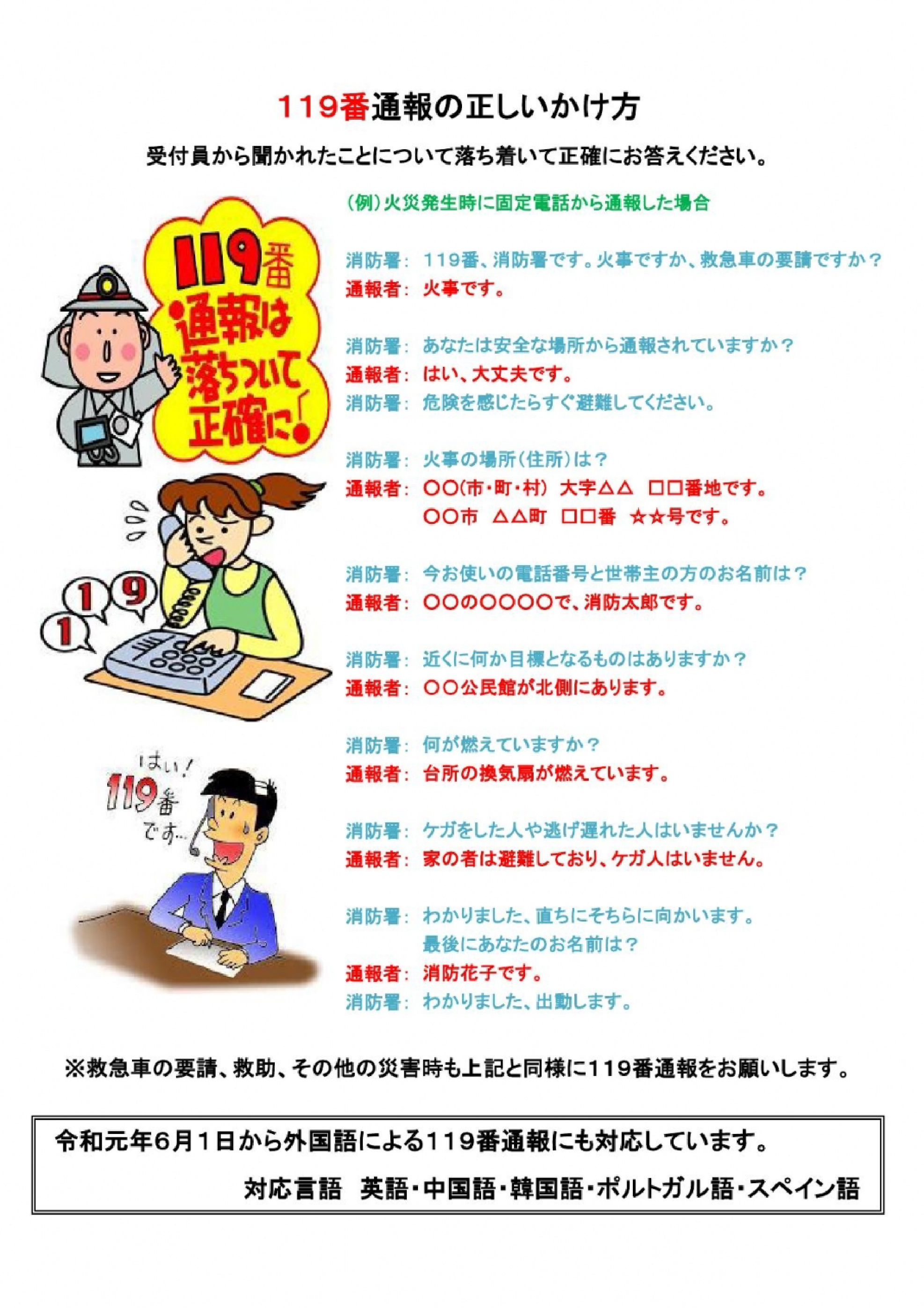 119番通報のかけ方